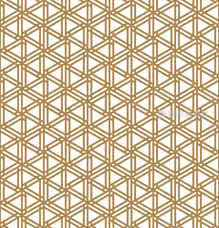 无缝几何图案灵感来自日本木工风格Kumiko zaiku。